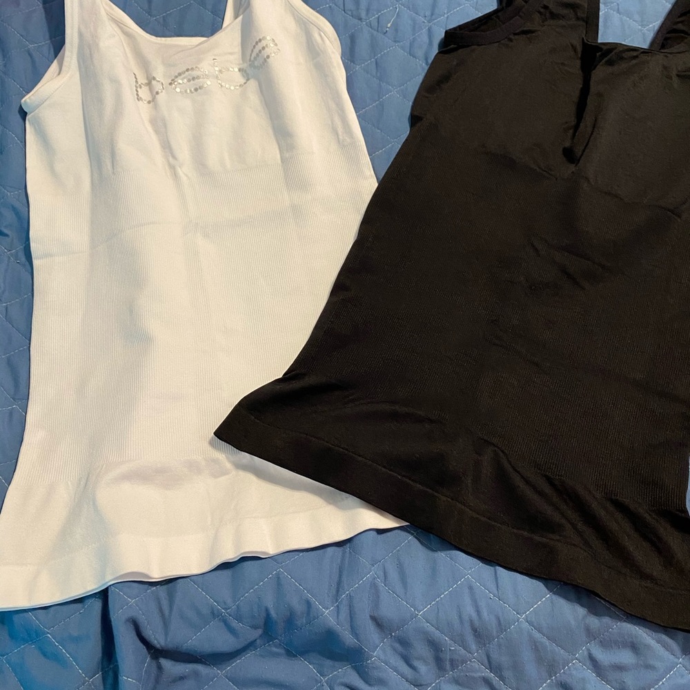 BEBE under shorts with waist cinch large white/blk